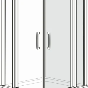 Certifié Porte battante Duscholux Optima 6 Noir mat Verre clair CareTec Pro
